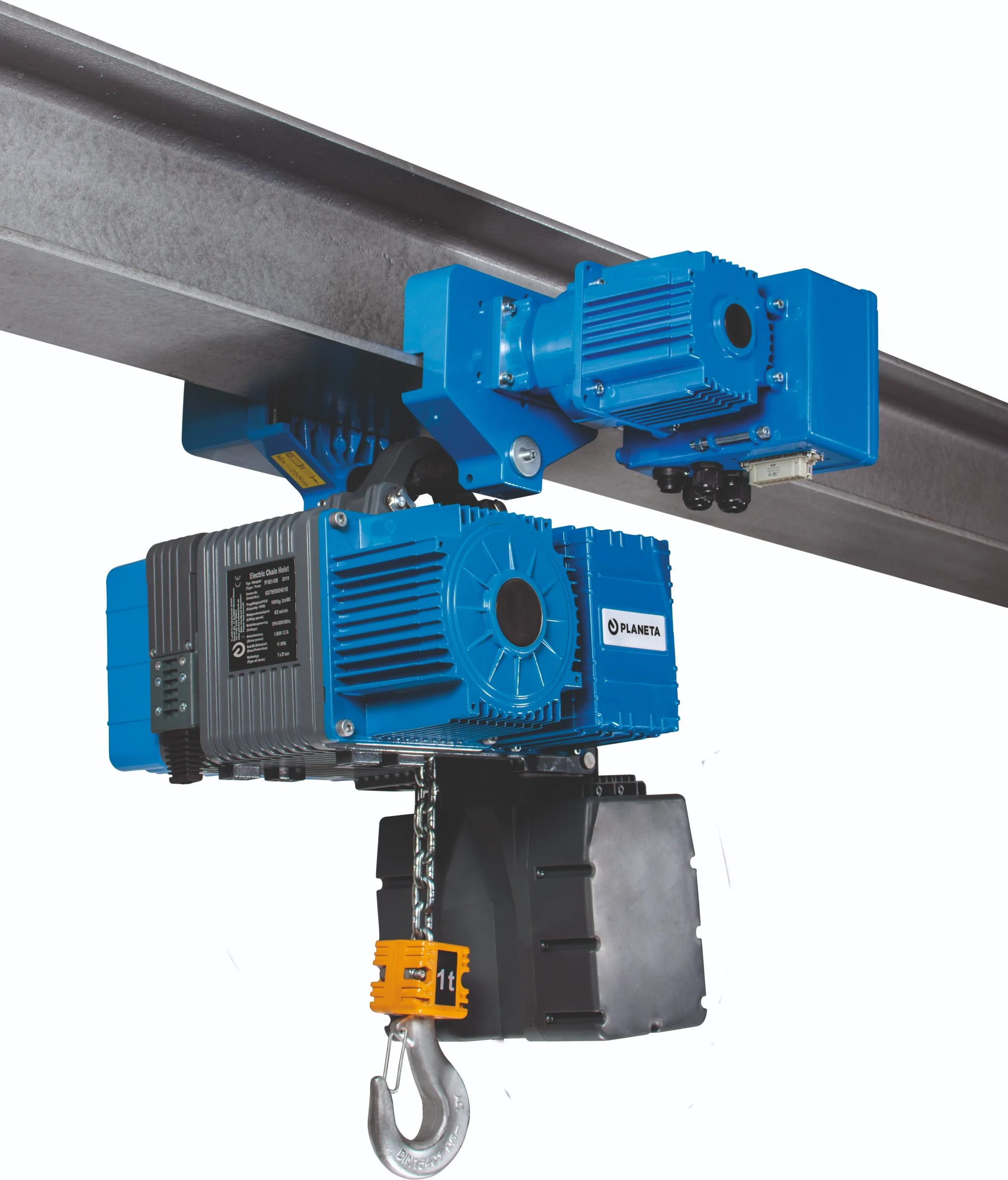 Electric chain hoist Planeta PITCH with electric travel installed on a girder